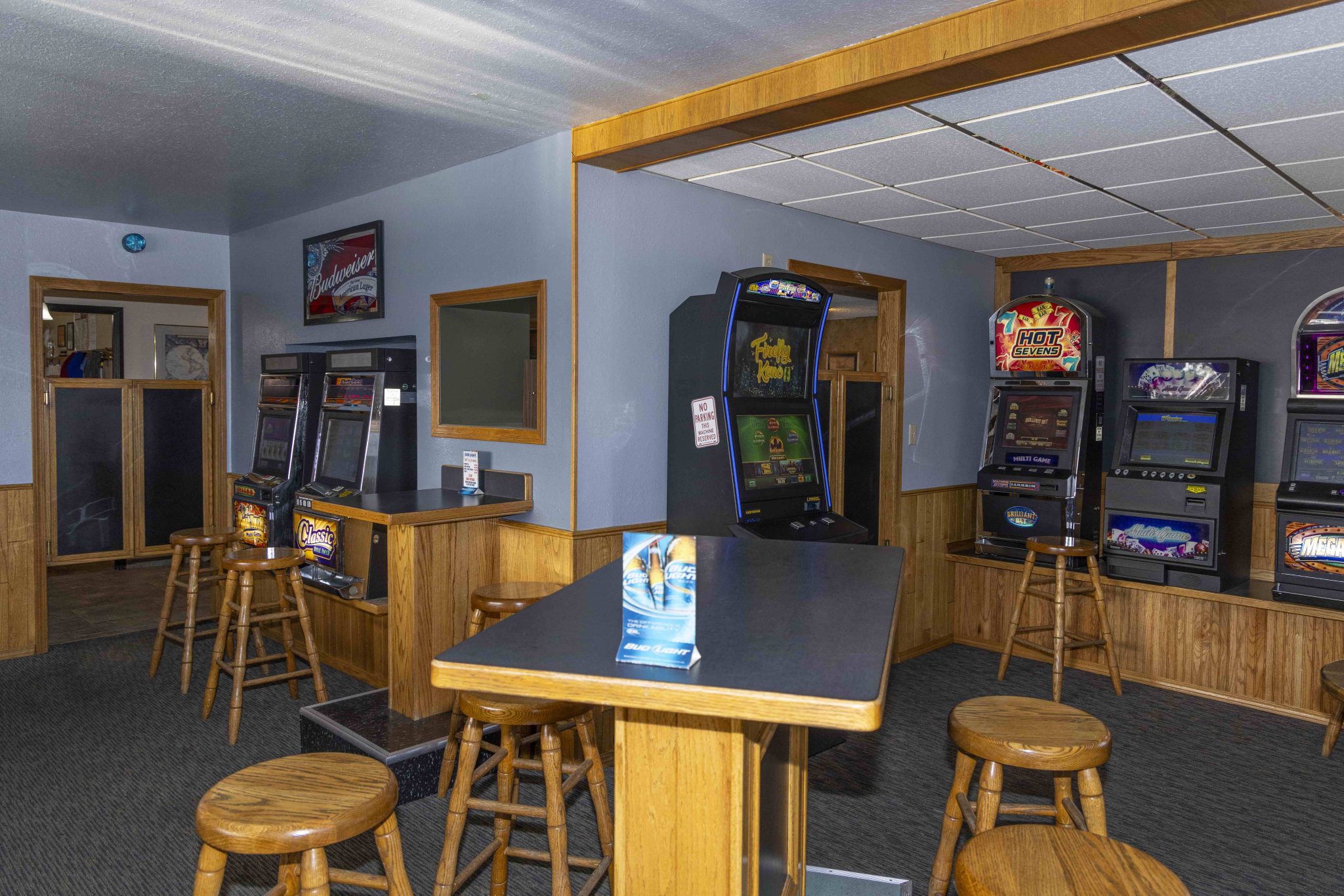 a bar with several game machines